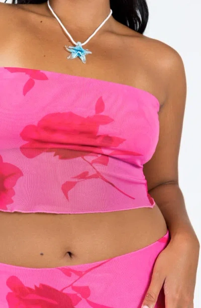 Princess Polly Corella Floral Tube Top & Miniskirt Set In Pink