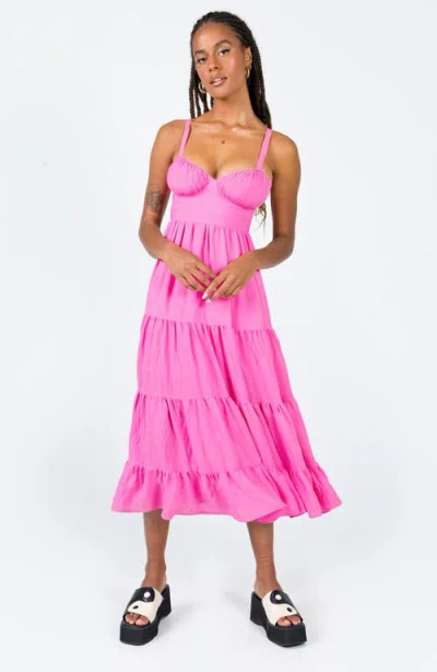 Princess Polly Joella Cotton Midi Dress In Pink