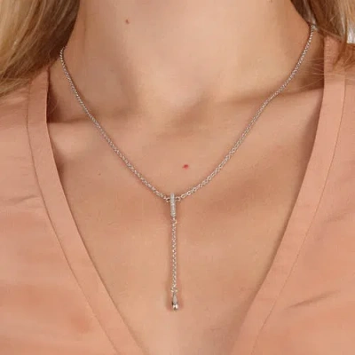 Lucy Quartermaine Skinny Drip Long Pendant In Sterling Silver