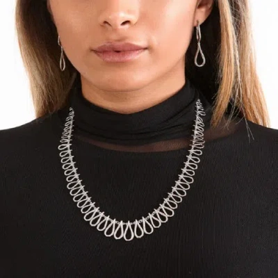 Lucy Quartermaine Large Petal Necklace In Sterling Silver