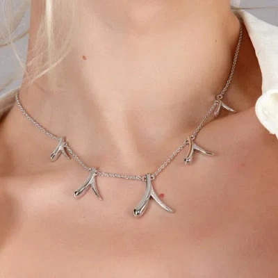 Lucy Quartermaine Sycamore Station Necklace In Sterling Silver