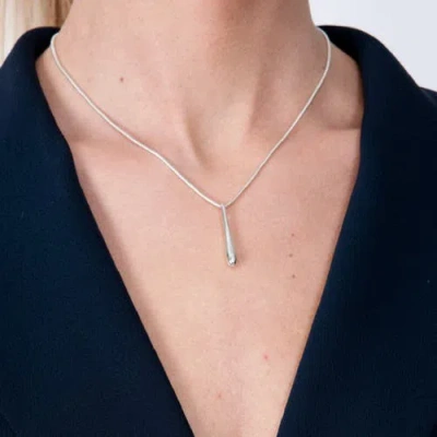 Lucy Quartermaine Short Single Drop Pendant In Sterling Silver