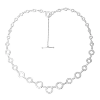 Lucy Quartermaine Art Deco Halo Necklace In Sterling Silver