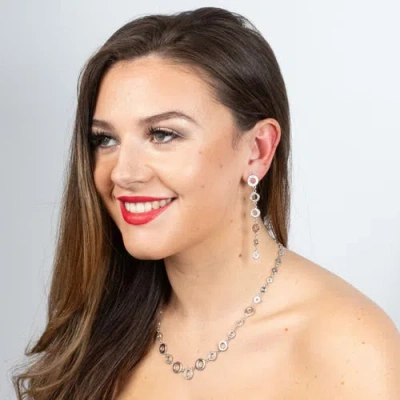 Lucy Quartermaine Art Deco Halo Necklace In Sterling Silver