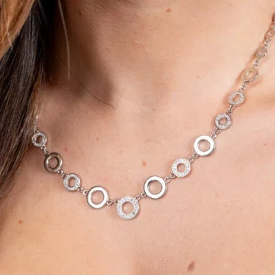 Lucy Quartermaine Art Deco Halo Necklace In Sterling Silver