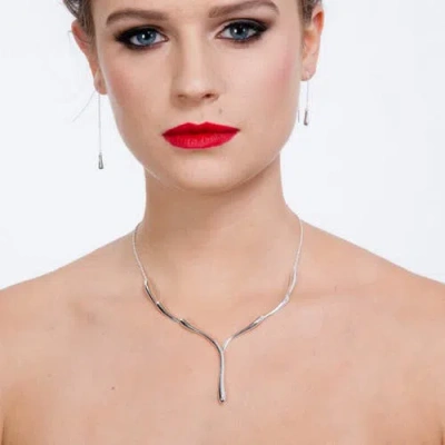 Lucy Quartermaine Single Melting Necklace In Sterling Silver