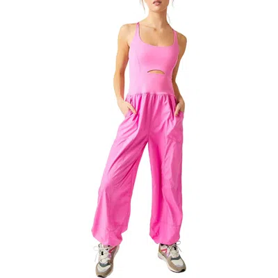 Free People Fp Movement Righteous Runsie Jumpsuit In Magenta Minx