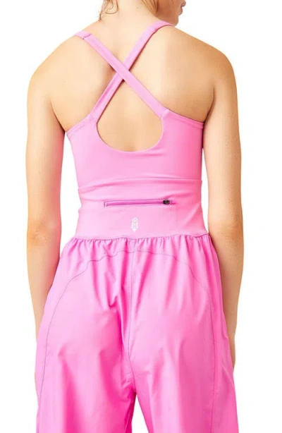 Free People Fp Movement Righteous Runsie Jumpsuit In Magenta Minx