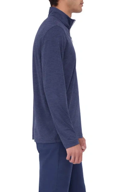 Shop Bugatchi Quarter Zip Performance Pullover In Navy