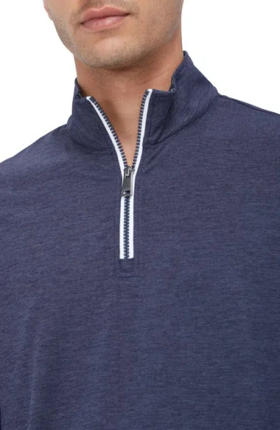 Bugatchi Quarter Zip Performance Pullover In Navy