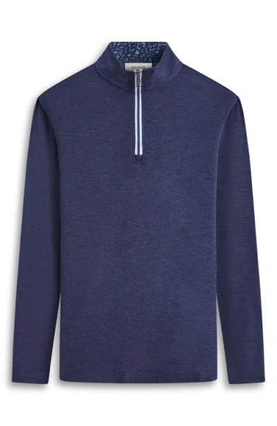 Bugatchi Quarter Zip Performance Pullover In Navy