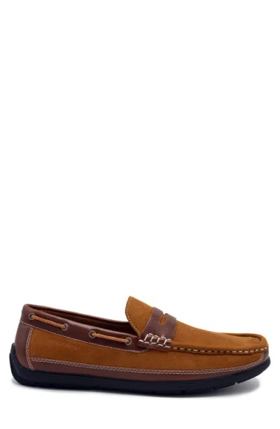 Aston Marc Levan Mens Two Tone Manmade Loafers In Tan
