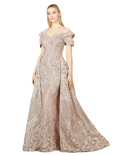 Lara New York Off Shoulder Mermaid Lace Gown In Rosewater