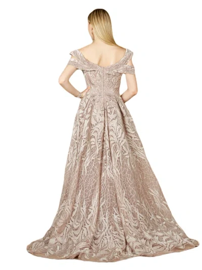 Lara New York Off Shoulder Mermaid Lace Gown In Rosewater
