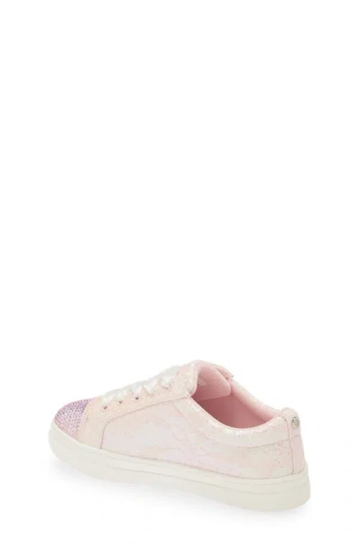 Nina Kids' Glitter Cap Toe Sneaker In Light Pink