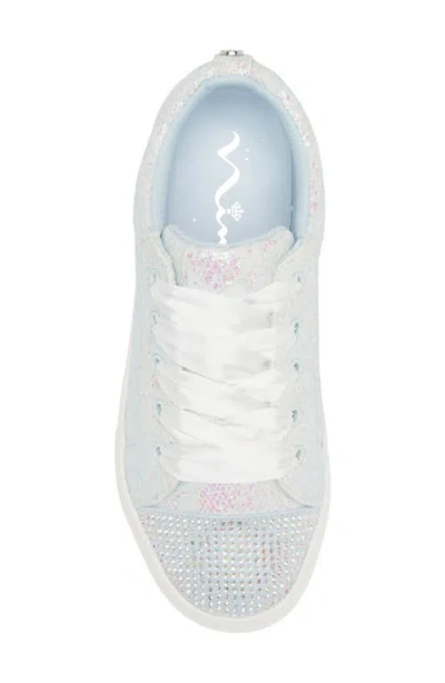 Nina Kids' Glitter Cap Toe Sneaker In Light Blue