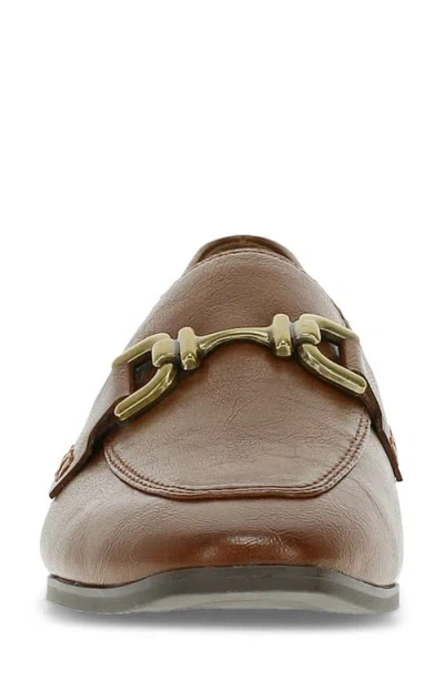 Baretraps Tammy Womens Embellished Faux Leather Loafers In Mahogany