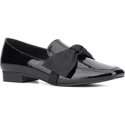 New York And Company Dominica Bow Loafer In Black Patent