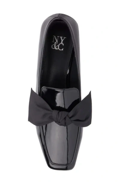 New York And Company Dominica Bow Loafer In Black Patent