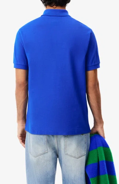 Lacoste Small Croc Polo In Lazuli