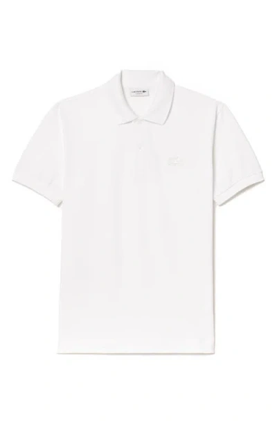 Lacoste Small Croc Polo In White