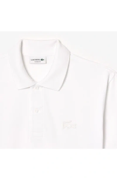 Lacoste Small Croc Polo In White