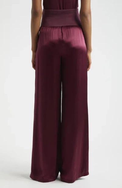Atm Anthony Thomas Melillo Silk Charmeuse Palazzo Pants In Merlot