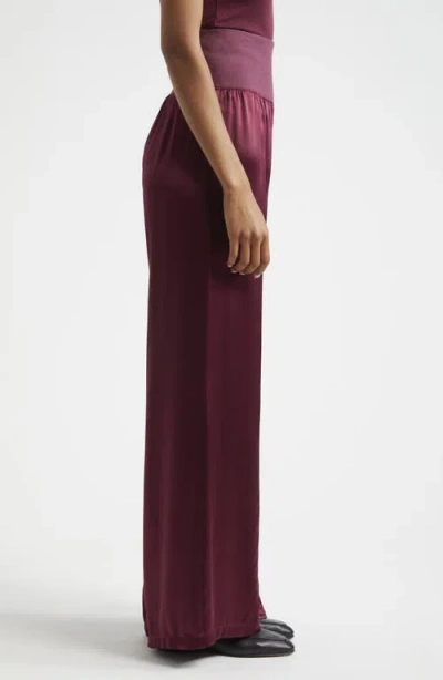 Atm Anthony Thomas Melillo Silk Charmeuse Palazzo Pants In Merlot