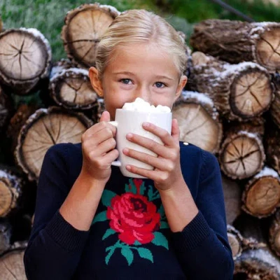 Hope & Henry Girls' Organic Rose Intarsia Sweater, Kids In Black Rose Intarsia