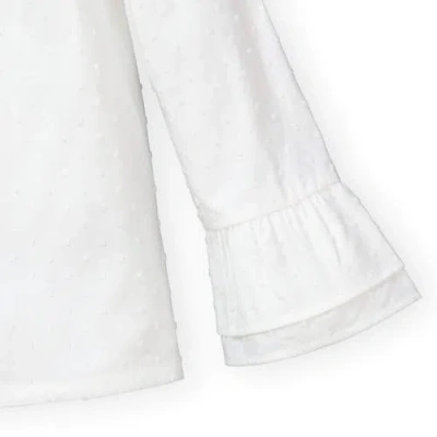 Hope & Henry Baby Girls' Ruffle Sleeve Top, Infant In White