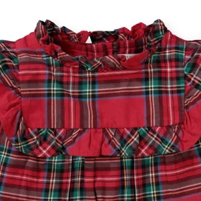 Hope & Henry Baby Girls' Ruffle Yoke Blouse, Infant In Red