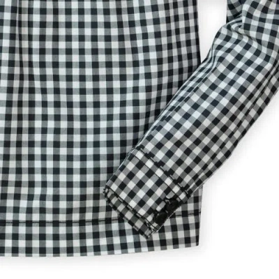 Hope & Henry Baby Girls' Ruffle Yoke Blouse, Infant In Black & White Buffalo Plaid