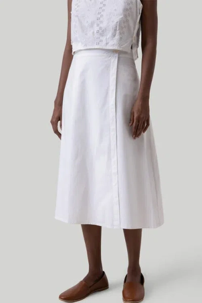 Reistor Overlap Midi Skirt In Coconut White