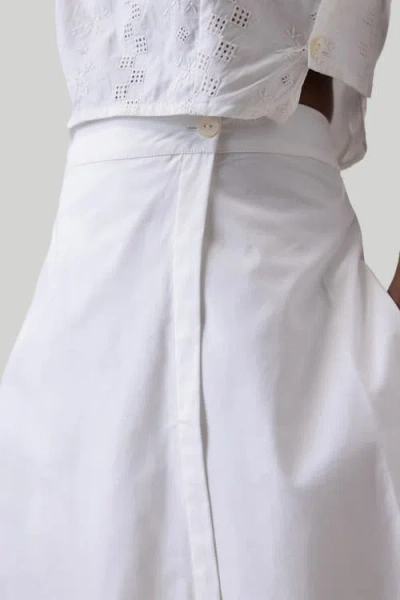 Reistor Overlap Midi Skirt In Coconut White