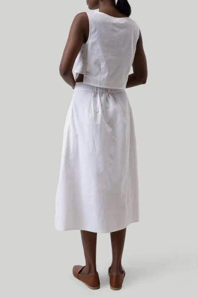 Reistor Overlap Midi Skirt In Coconut White