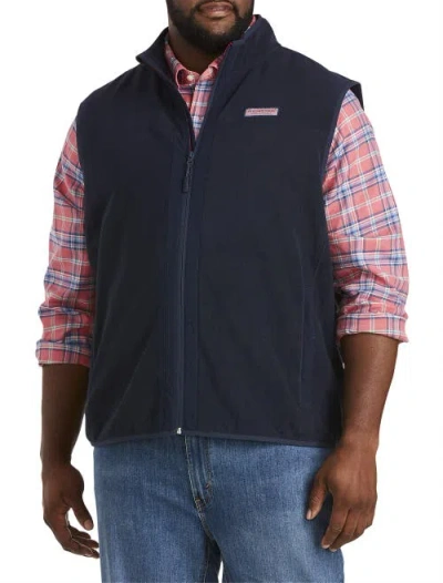 Vineyard Vines Harbor Fleece Zip-front Vest In Vineyard Navy