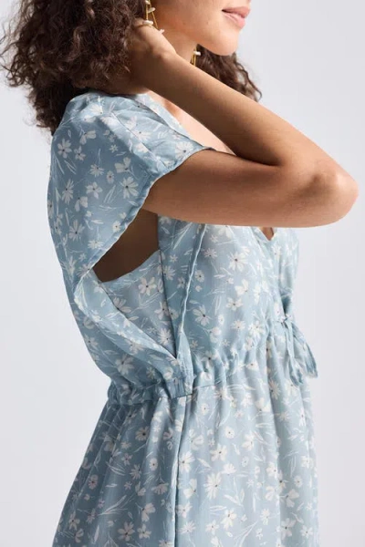 Reistor Maxi Gathered Dress In Floral Poetry