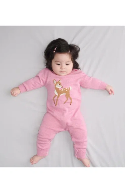 Hatley Baby Doe Cotton Sweater Romper In Blush Blossom Melange