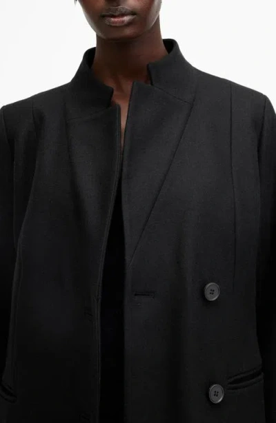 Allsaints Sidney Wool Blend Coat In Black