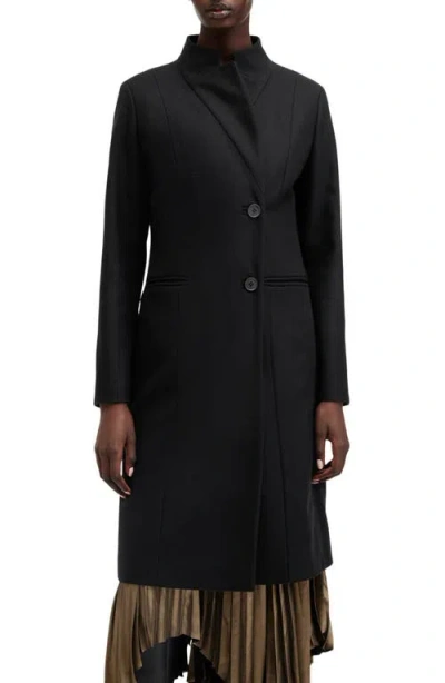 Allsaints Sidney Wool Blend Coat In Black