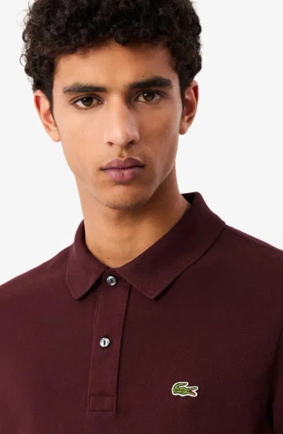 Shop Lacoste Slim Fit Piqué Polo In Expresso