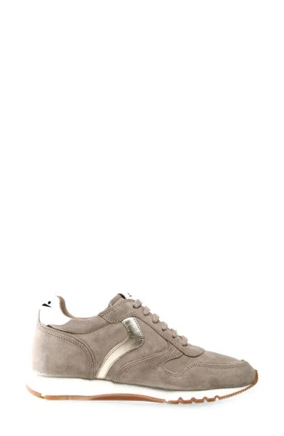 Voile Blanche Julia Genuine Shearling Jogger Sneaker In Beige-platino