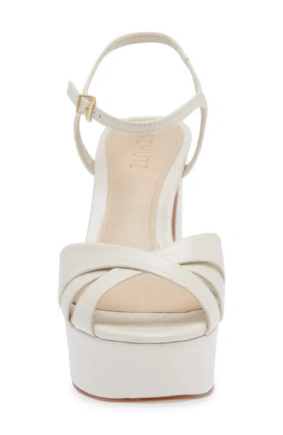 Schutz Keefa Nappa Leather Sandal In Pearl