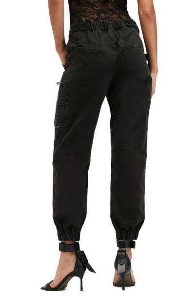 Shop Allsaints Florence Cargo Joggers In Washed Black