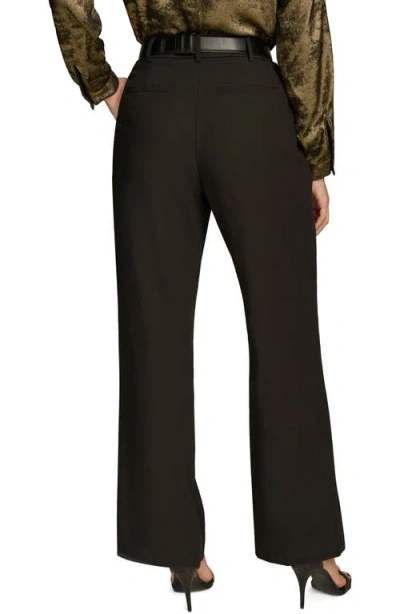 Donna Karan Chain Belt Wide Leg Pants In Black