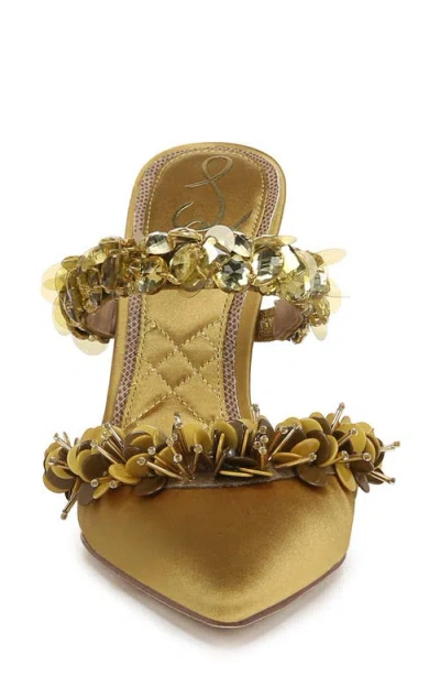 Sam Edelman Athena Pointed Toe Mule Pump Dark Pear Satin In Dark Pear