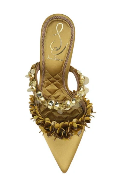 Sam Edelman Athena Pointed Toe Mule Pump Dark Pear Satin In Dark Pear