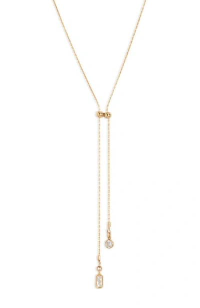Set & Stones Zoey Cubic Zirconia Lariat Necklace In Gold