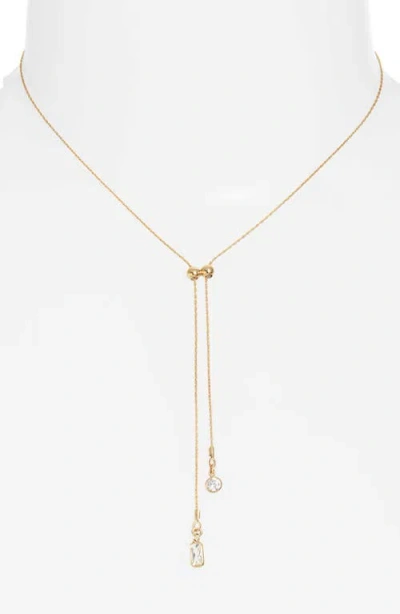 Set & Stones Zoey Cubic Zirconia Lariat Necklace In Gold