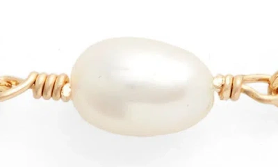 Set & Stones Jewellea Freshwater Pearl Bracelet In Gold / White
